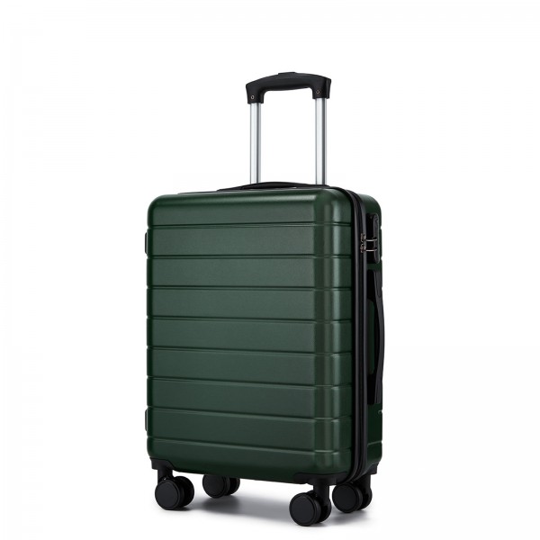 KSN2691 - 20 Zoll Handgepäckkoffer, leichter ABS-Hartschalenkoffer mit 360° lautlosen Rädern, Zahlenschloss und übersichtlichem Innenraum - Grün