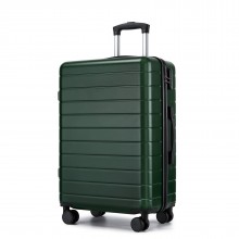 KSN2691 - 24 Zoll Reisegepäckkoffer, robuster ABS-Hartschalenkoffer mit 360° lautlosen Rollen und sicherem Zahlenschloss - Grün