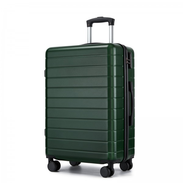 KSN2691 - 24 Zoll Reisegepäckkoffer, robuster ABS-Hartschalenkoffer mit 360° lautlosen Rollen und sicherem Zahlenschloss - Grün
