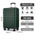 KSN2691 - 24 Zoll Reisegepäckkoffer, robuster ABS-Hartschalenkoffer mit 360° lautlosen Rollen und sicherem Zahlenschloss - Grün