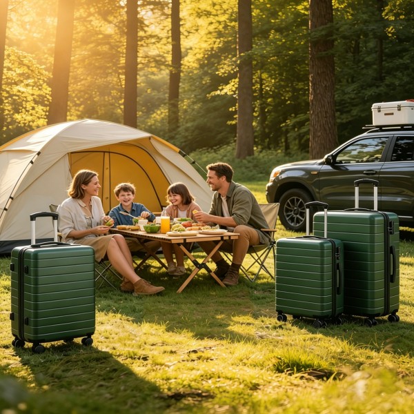 KSN2691 - 3‑teiliges Hartschalen-Kofferset (20/24/28 Zoll), leichte ABS-Koffer mit lautlosen Rädern und Zahlenschlössern - Grün