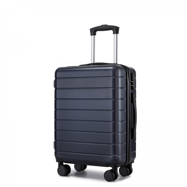KSN2691 - 20 Zoll Handgepäckkoffer, leichter ABS-Hartschalenkoffer mit 360° lautlosen Rädern, Zahlenschloss und übersichtlichem Innenraum - Marineblau