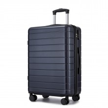 KSN2691 - 24 Zoll Reisegepäckkoffer, robuster ABS-Hartschalenkoffer mit 360° lautlosen Rollen und sicherem Zahlenschloss - Marineblau