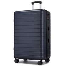 KSN2691 - 28 Zoll großer Reisegepäckkoffer, hochwertiger ABS-Hartschalenkoffer mit 360° lautlosen Rädern und sicherem Zahlenschloss - Marineblau