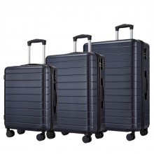 KSN2691 - 3‑teiliges Hartschalen-Kofferset (20/24/28 Zoll), leichte ABS-Koffer mit lautlosen Rädern und Zahlenschlössern - Marineblau