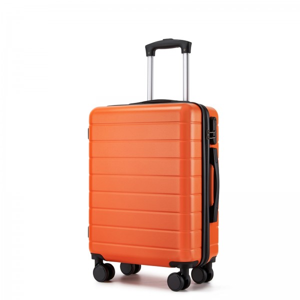 KSN2691 - 20 Zoll Handgepäckkoffer, leichter ABS-Hartschalenkoffer mit 360° lautlosen Rädern, Zahlenschloss und übersichtlichem Innenraum - Orange