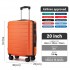 KSN2691 - 20 Zoll Handgepäckkoffer, leichter ABS-Hartschalenkoffer mit 360° lautlosen Rädern, Zahlenschloss und übersichtlichem Innenraum - Orange