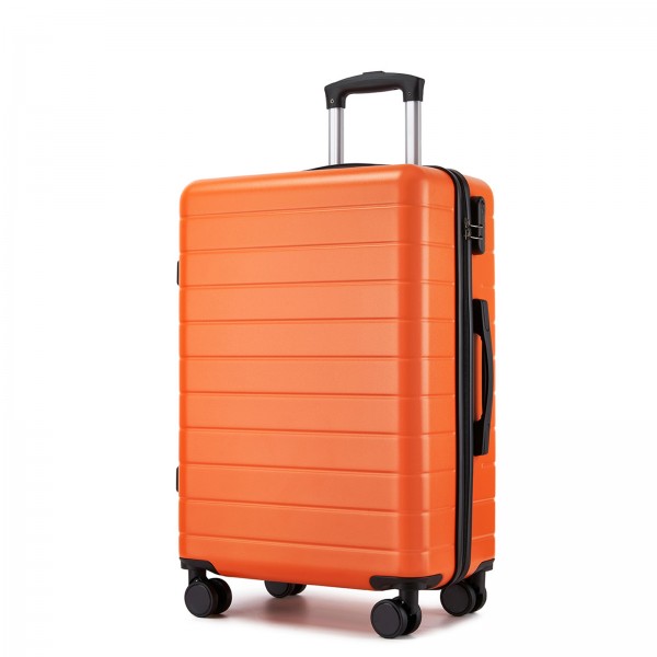 KSN2691 - 24 Zoll Reisegepäckkoffer, robuster ABS-Hartschalenkoffer mit 360° lautlosen Rollen und sicherem Zahlenschloss - Orange