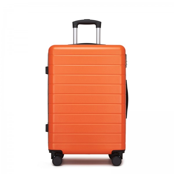 KSN2691 - 24 Zoll Reisegepäckkoffer, robuster ABS-Hartschalenkoffer mit 360° lautlosen Rollen und sicherem Zahlenschloss - Orange