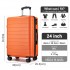 KSN2691 - 24 Zoll Reisegepäckkoffer, robuster ABS-Hartschalenkoffer mit 360° lautlosen Rollen und sicherem Zahlenschloss - Orange
