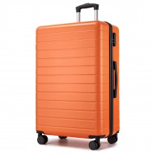 KSN2691 - 28 Zoll großer Reisegepäckkoffer, hochwertiger ABS-Hartschalenkoffer mit 360° lautlosen Rädern und sicherem Zahlenschloss - Orange