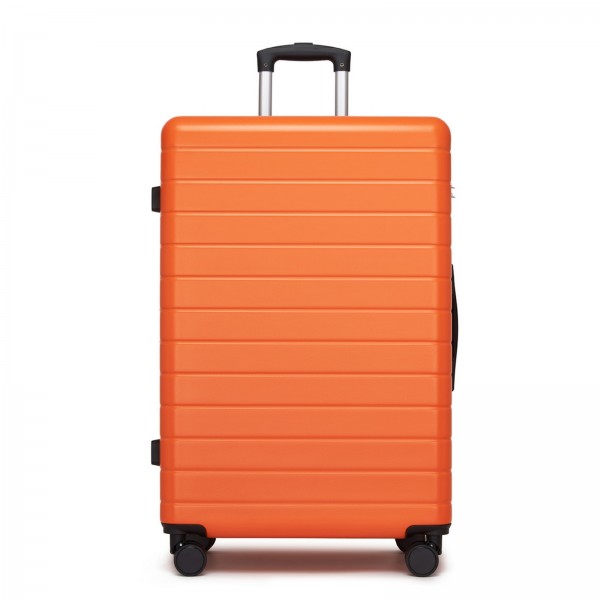KSN2691 - 28 Zoll großer Reisegepäckkoffer, hochwertiger ABS-Hartschalenkoffer mit 360° lautlosen Rädern und sicherem Zahlenschloss - Orange