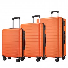 KSN2691 - 3‑teiliges Hartschalen-Kofferset (20/24/28 Zoll), leichte ABS-Koffer mit lautlosen Rädern und Zahlenschlössern - Orange