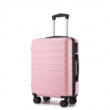 KSN2691 - 20 Zoll Handgepäckkoffer, leichter ABS-Hartschalenkoffer mit 360° lautlosen Rädern, Zahlenschloss und übersichtlichem Innenraum - Rosa