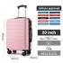 KSN2691 - 20 Zoll Handgepäckkoffer, leichter ABS-Hartschalenkoffer mit 360° lautlosen Rädern, Zahlenschloss und übersichtlichem Innenraum - Rosa