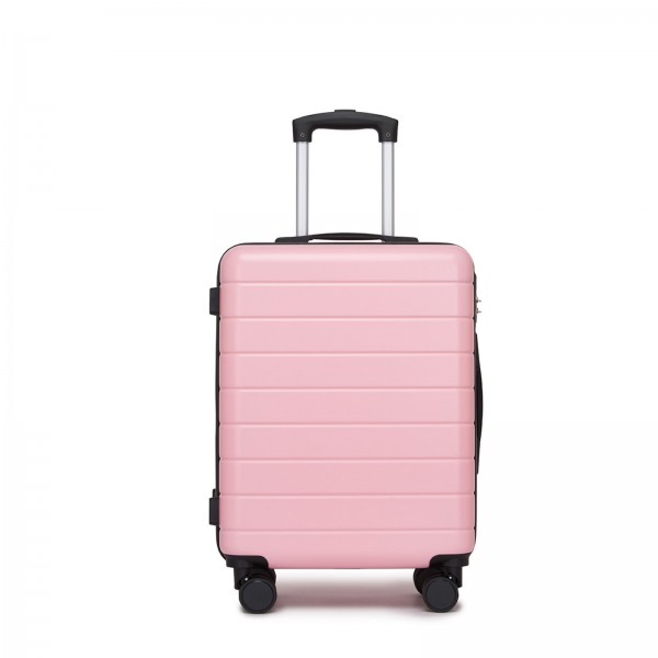 KSN2691 - 20 Zoll Handgepäckkoffer, leichter ABS-Hartschalenkoffer mit 360° lautlosen Rädern, Zahlenschloss und übersichtlichem Innenraum - Rosa