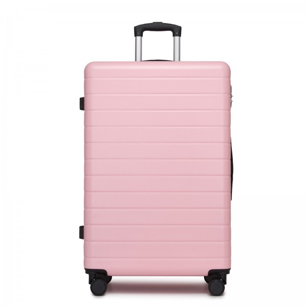 KSN2691 - 28 Zoll großer Reisegepäckkoffer, hochwertiger ABS-Hartschalenkoffer mit 360° lautlosen Rädern und sicherem Zahlenschloss - Rosa