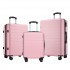 KSN2691 - 3‑teiliges Hartschalen-Kofferset (20/24/28 Zoll), leichte ABS-Koffer mit lautlosen Rädern und Zahlenschlössern - Rosa