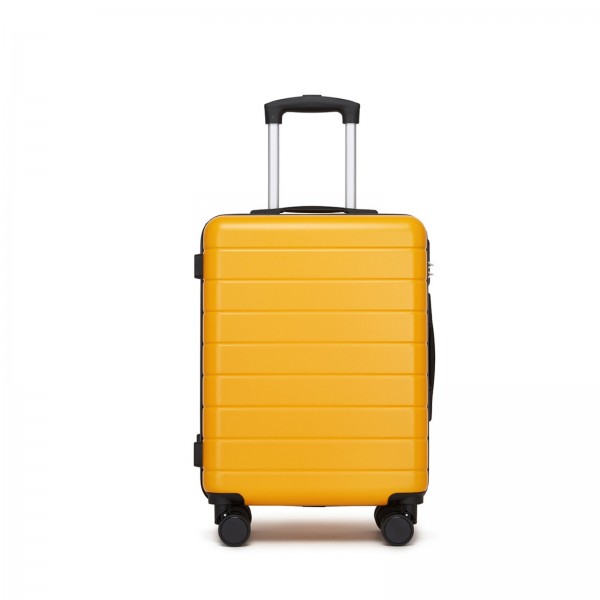KSN2691 - 20 Zoll Handgepäckkoffer, leichter ABS-Hartschalenkoffer mit 360° lautlosen Rädern, Zahlenschloss und übersichtlichem Innenraum - Gelb