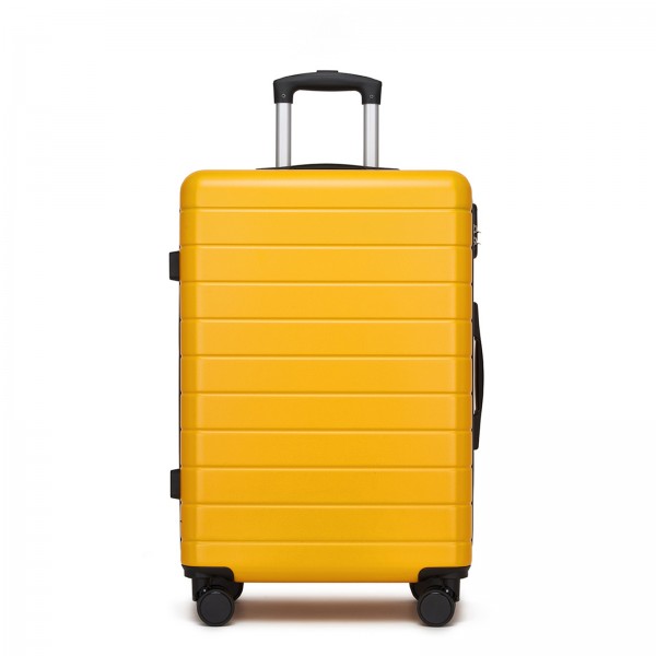 KSN2691 - 24 Zoll Reisegepäckkoffer, robuster ABS-Hartschalenkoffer mit 360° lautlosen Rollen und sicherem Zahlenschloss - Gelb