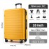 KSN2691 - 28 Zoll großer Reisegepäckkoffer, hochwertiger ABS-Hartschalenkoffer mit 360° lautlosen Rädern und sicherem Zahlenschloss - Gelb
