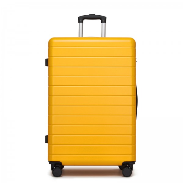 KSN2691 - 28 Zoll großer Reisegepäckkoffer, hochwertiger ABS-Hartschalenkoffer mit 360° lautlosen Rädern und sicherem Zahlenschloss - Gelb