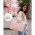TVN2621 - 2-Piece Women's Tote Bag Set, Water Repellent Handbag with Laptop Compartment for Commute Travel And Outings - Pink