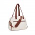 TVN2622 - 24L Lightweight Quilted Women’s Travel Bag Set with Shoe Compartment for Gym Maternity Commute - Beige And Brown