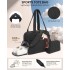 TVN2622 - 24L Lightweight Quilted Women’s Travel Bag Set with Shoe Compartment for Gym Maternity Commute - Black