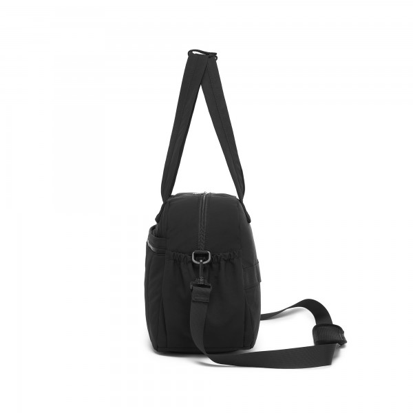 TVN2622 - 24L Lightweight Quilted Women’s Travel Bag Set with Shoe Compartment for Gym Maternity Commute - Black