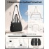 TVN2622 - 24L Lightweight Quilted Women’s Travel Bag Set with Shoe Compartment for Gym Maternity Commute - Black