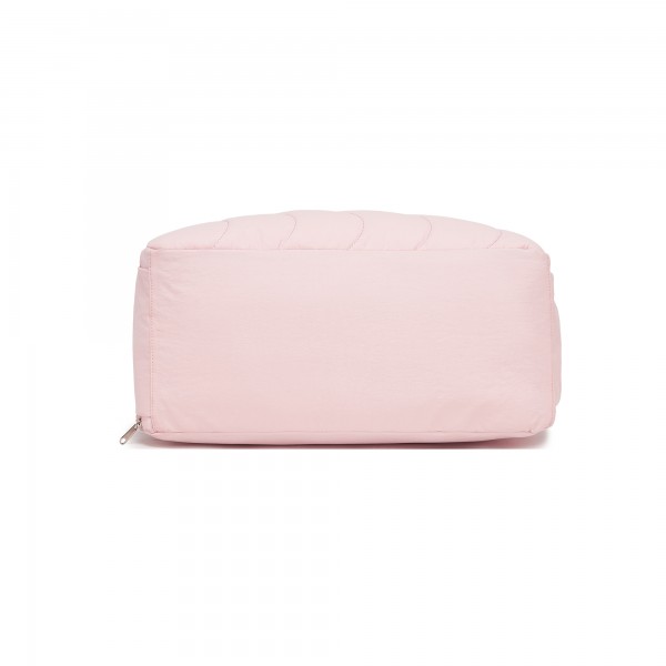 TVN2622 - 24L Lightweight Quilted Women’s Travel Bag Set with Shoe Compartment for Gym Maternity Commute - Pink