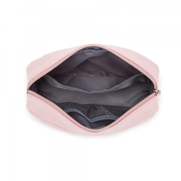 TVN2622 - 24L Lightweight Quilted Women’s Travel Bag Set with Shoe Compartment for Gym Maternity Commute - Pink