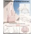 TVN2622 - 24L Lightweight Quilted Women’s Travel Bag Set with Shoe Compartment for Gym Maternity Commute - Pink
