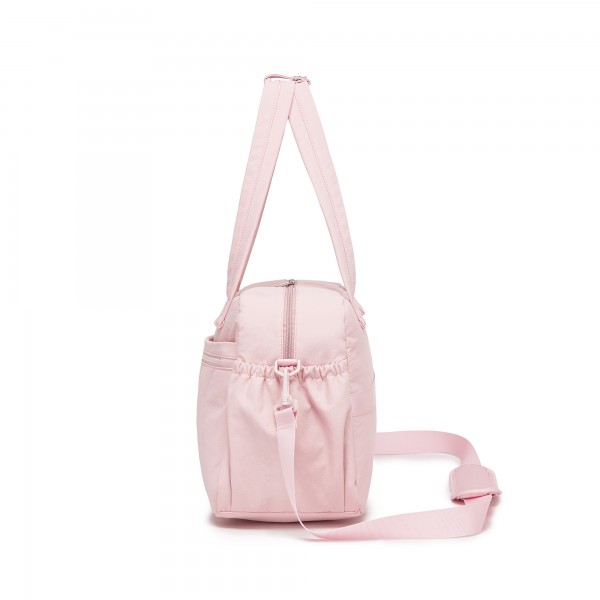 TVN2622 - 24L Lightweight Quilted Women’s Travel Bag Set with Shoe Compartment for Gym Maternity Commute - Pink