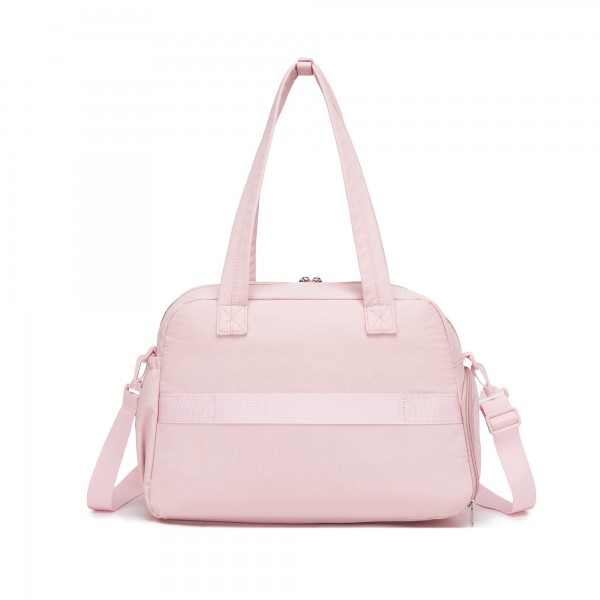TVN2622 - 24L Lightweight Quilted Women’s Travel Bag Set with Shoe Compartment for Gym Maternity Commute - Pink